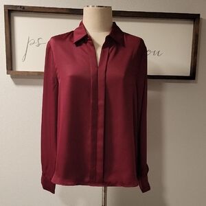 Allegra K Elegant Burgundy Women's Blouse, NWT